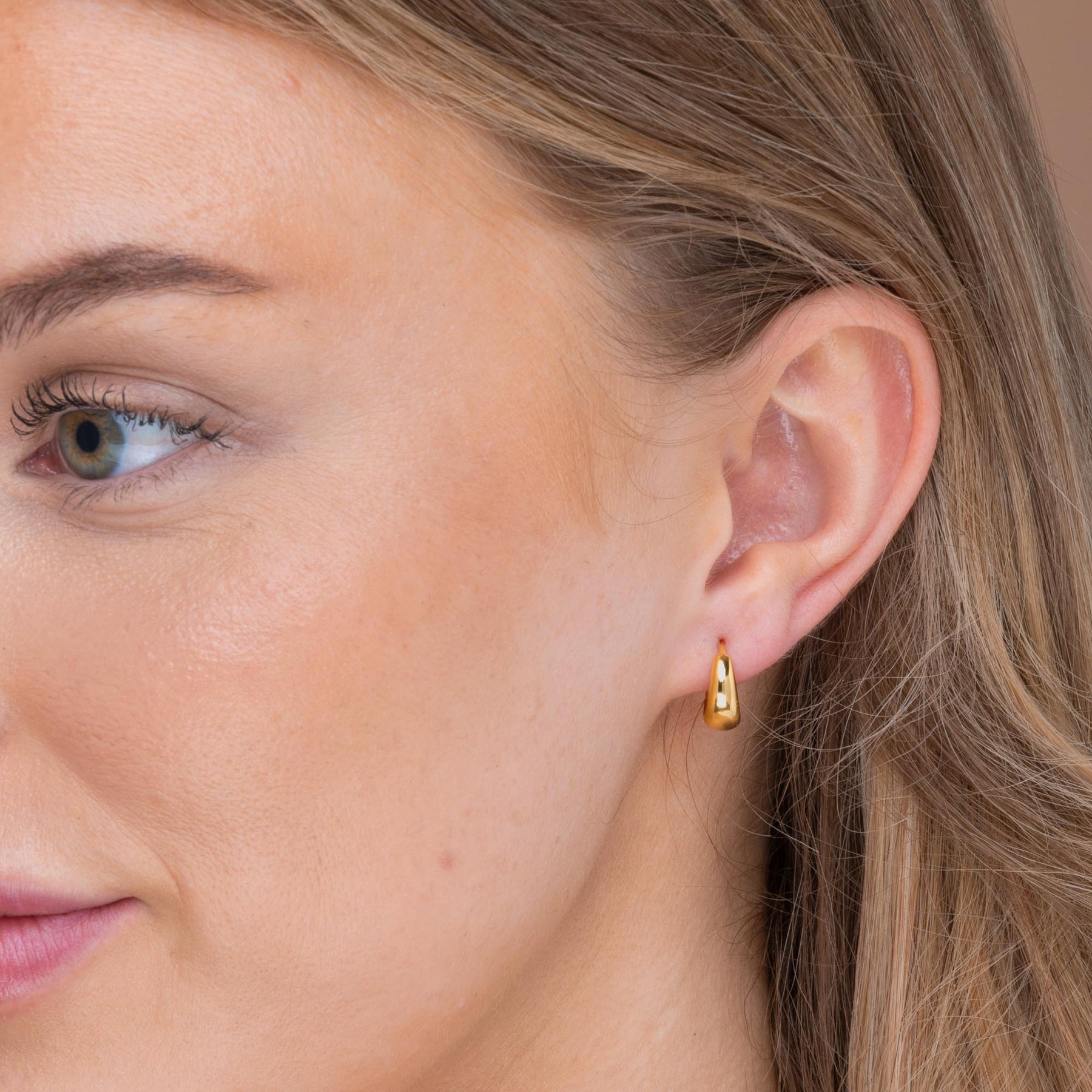 Oval Dome Huggie Earrings