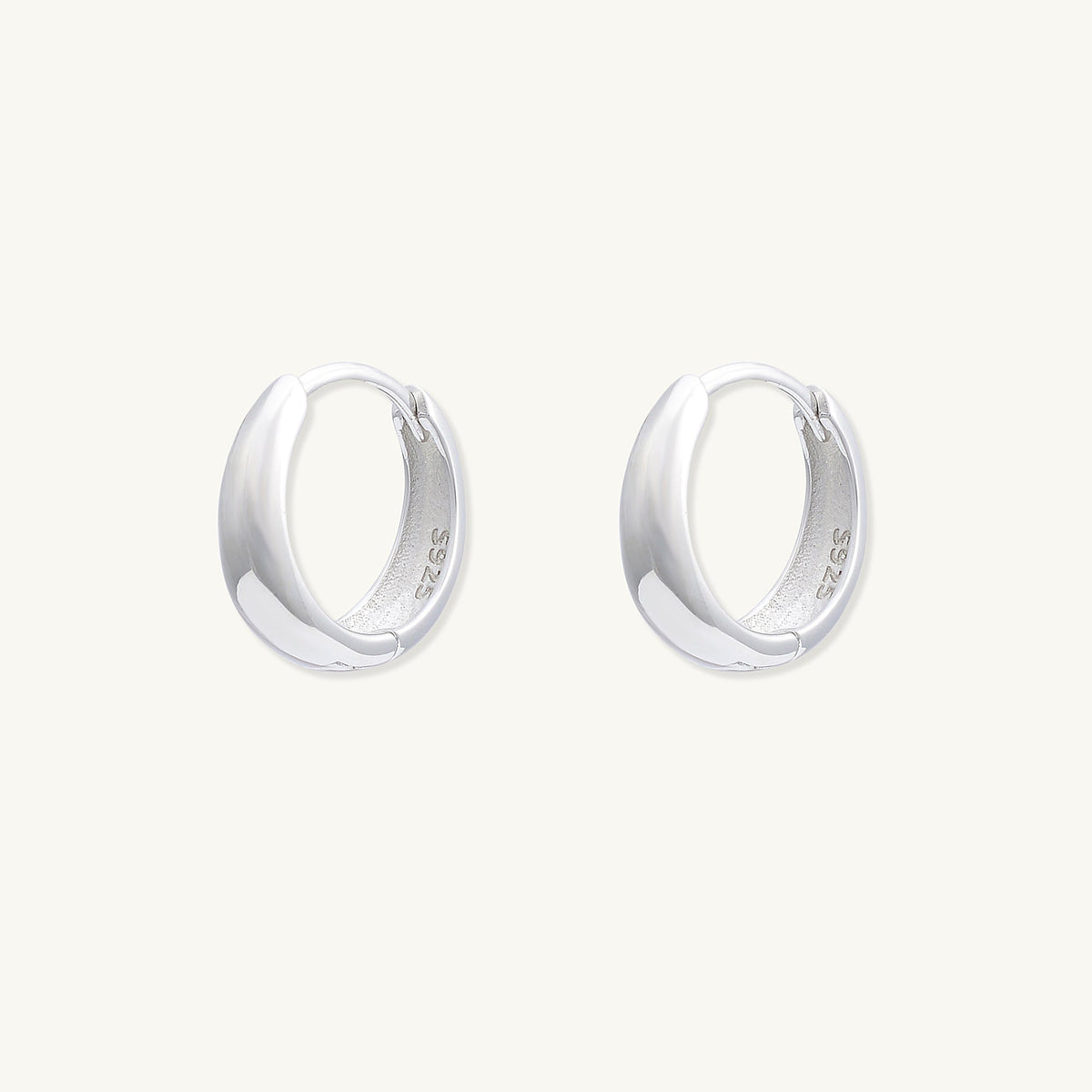 Oval Dome Huggie Earrings