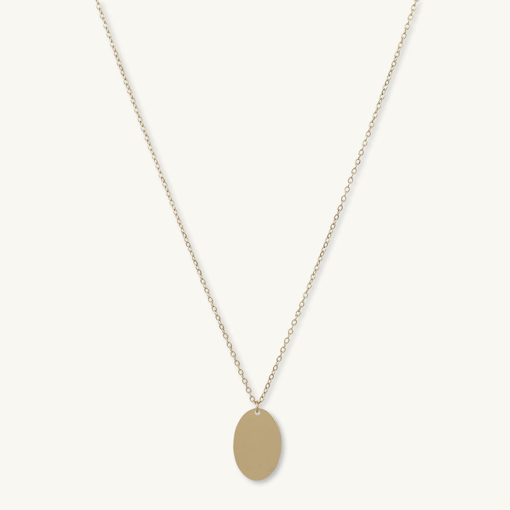 Oval Engraved Personalised Necklace
