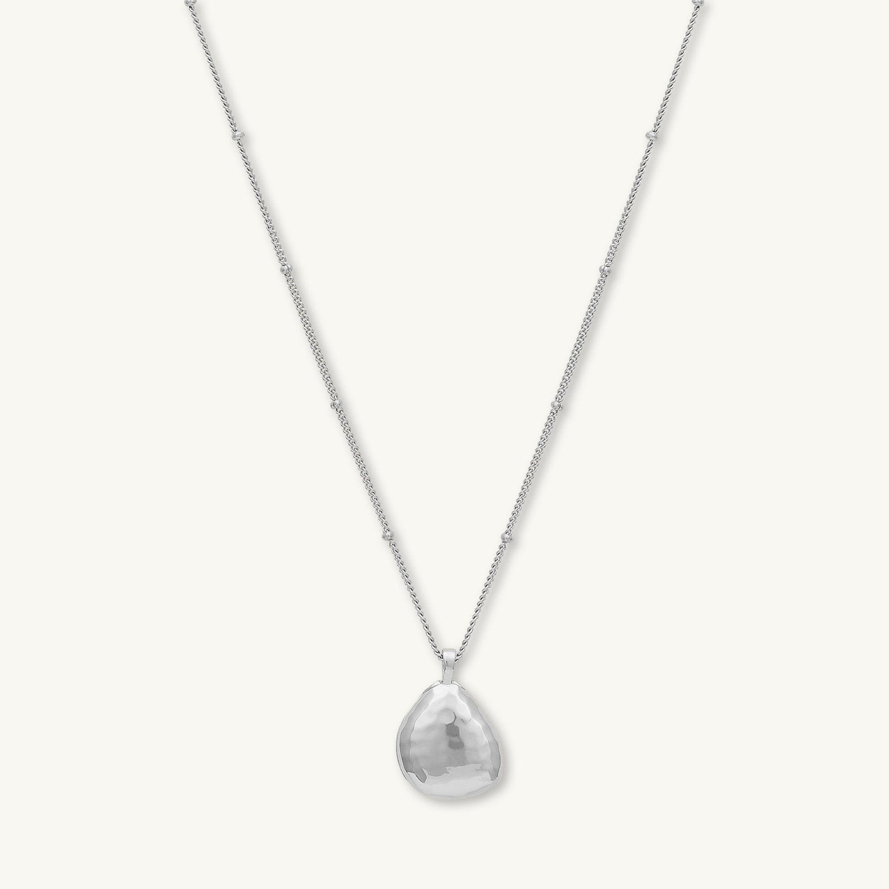 Oval Molten Photo Locket Necklace