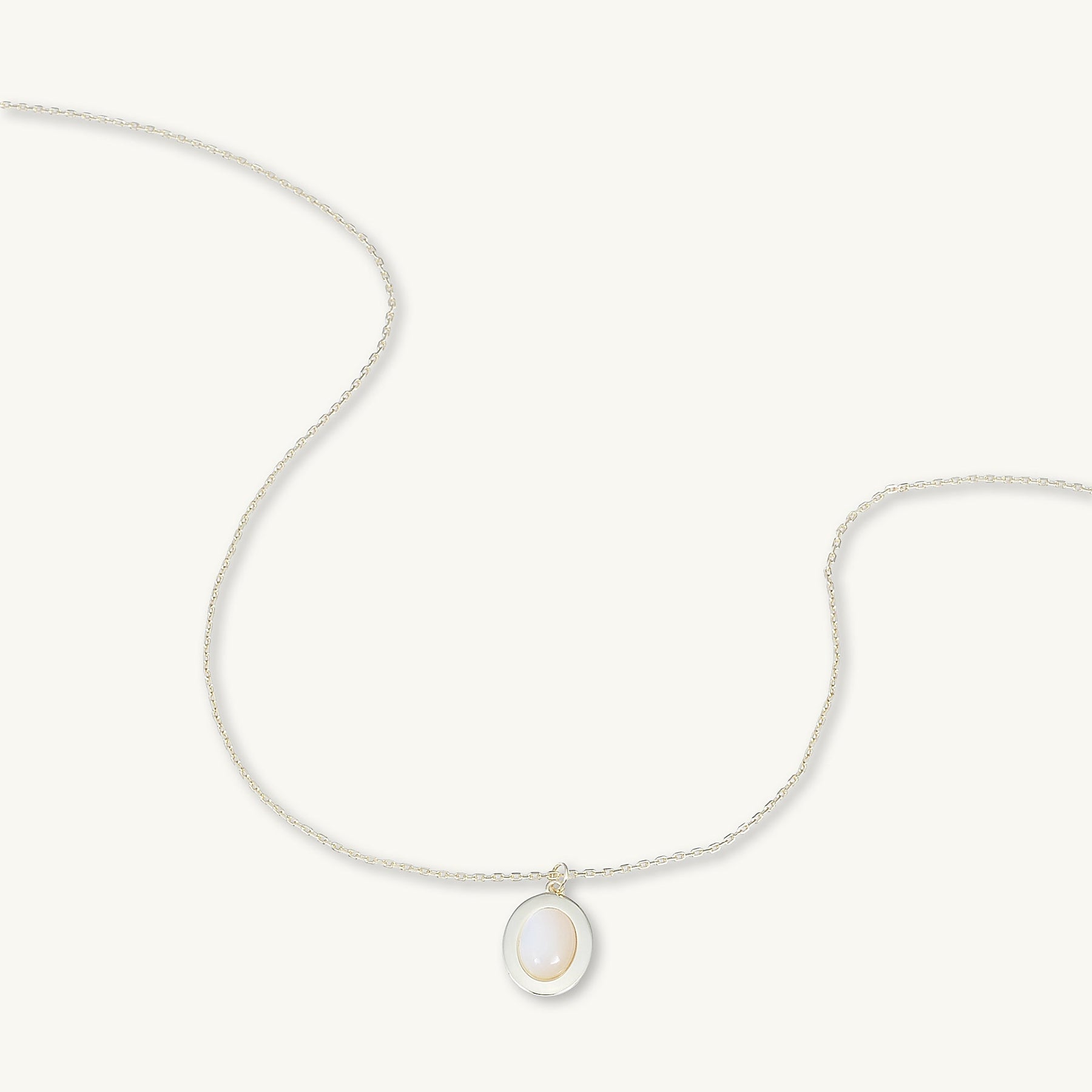 Oval Moonstone Pendant Necklace