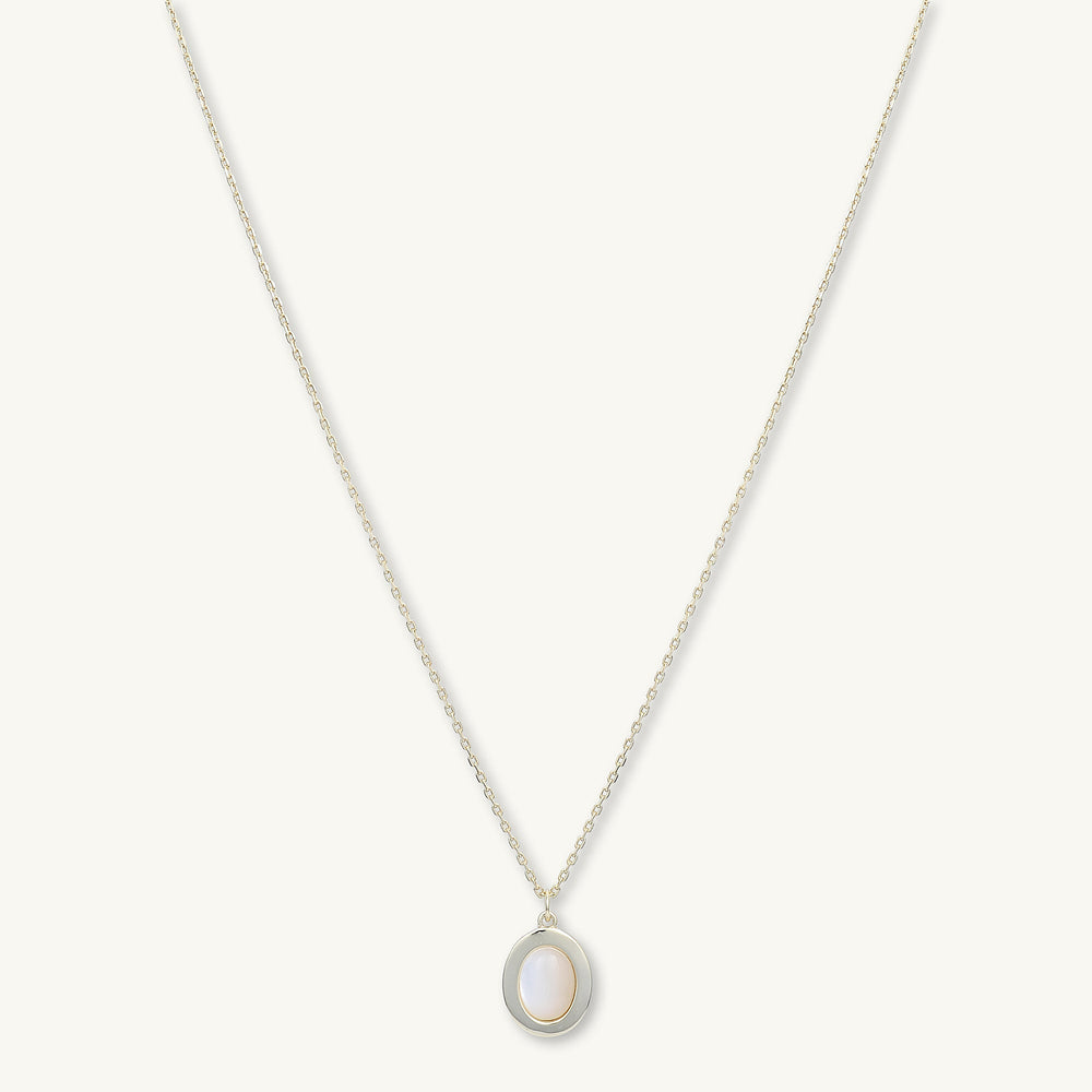 Oval Moonstone Pendant Necklace
