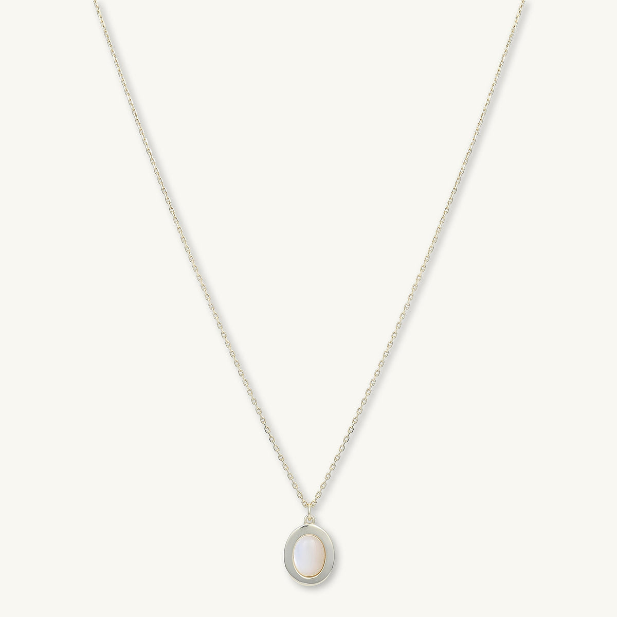 Oval Moonstone Pendant Necklace