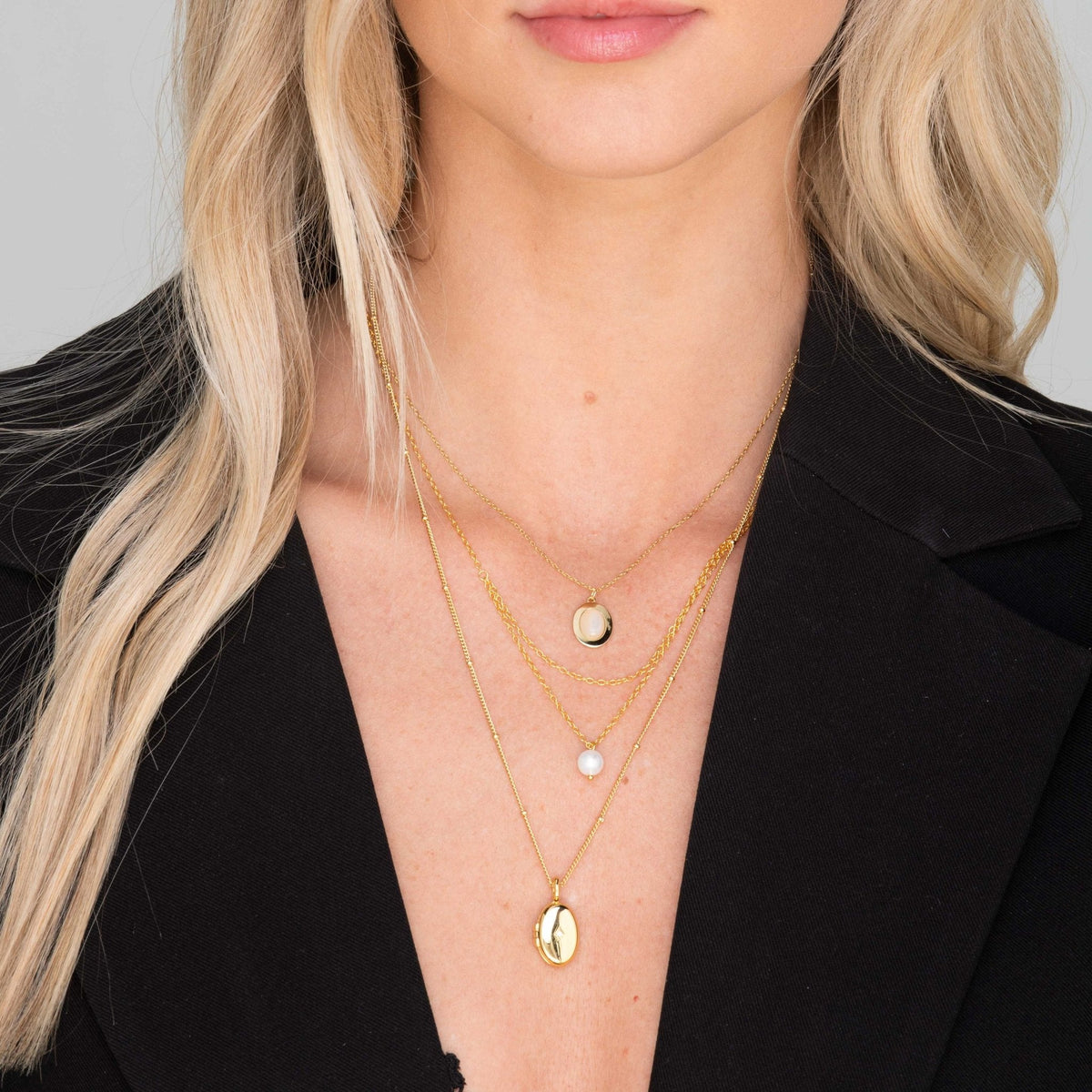 Oval Moonstone Pendant Necklace