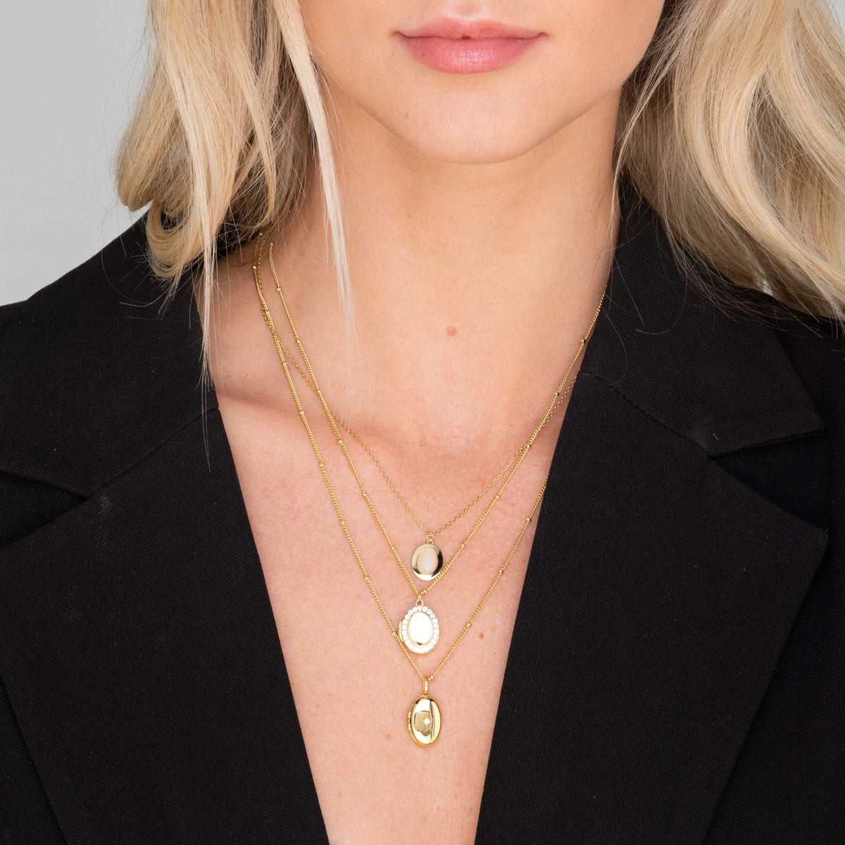 Oval Moonstone Pendant Necklace