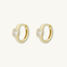 Oval Sapphire Huggie Earrings