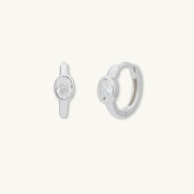 Oval Sapphire Huggie Earrings