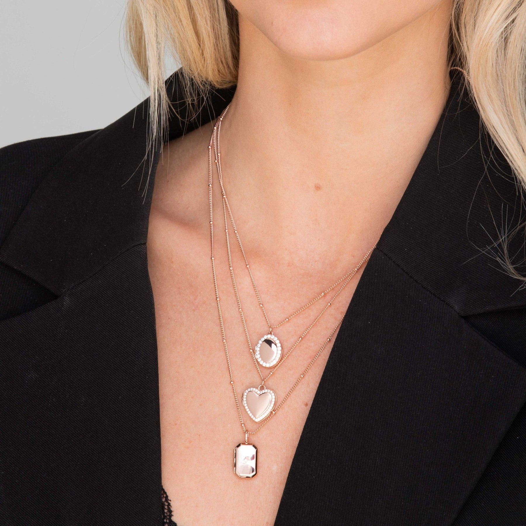 Oval Sapphire Photo Locket Necklace