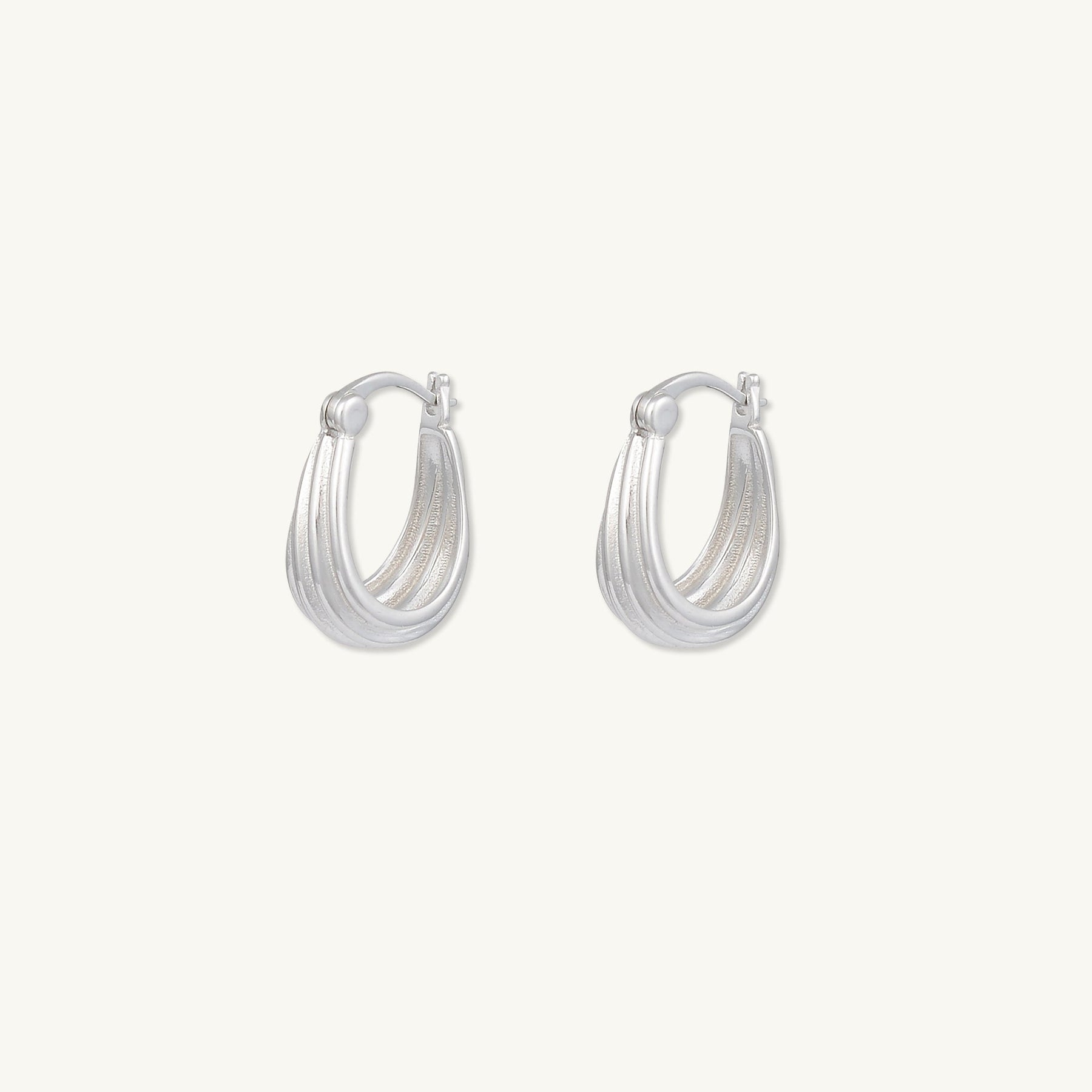Oval Twist Hoop Earrings