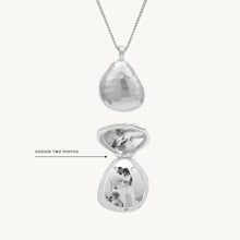 Oval Molten Photo Locket Necklace