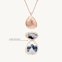 Oval Molten Photo Locket Necklace
