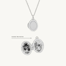 Oval Sapphire Photo Locket Necklace