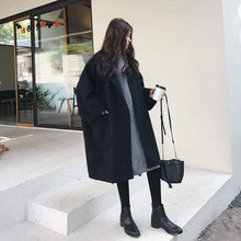 Megan Long Oversize Coat Woman – Wool Coat with Belt & Elegant Double Breasted