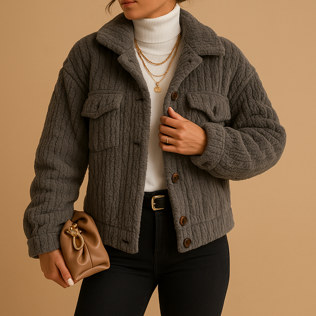 Mabel Veste Trucker Woman in Sherpa – Casual Coat Soft Lined with Relaxed Fit & Warm Interior