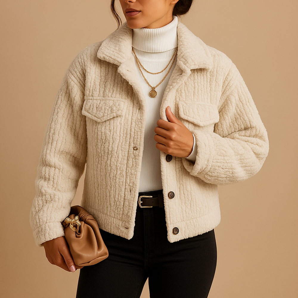 Mabel Veste Trucker Woman in Sherpa – Casual Coat Soft Lined with Relaxed Fit & Warm Interior