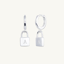 Padlock Initial Letter Earrings