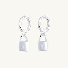 Padlock Initial Letter Earrings