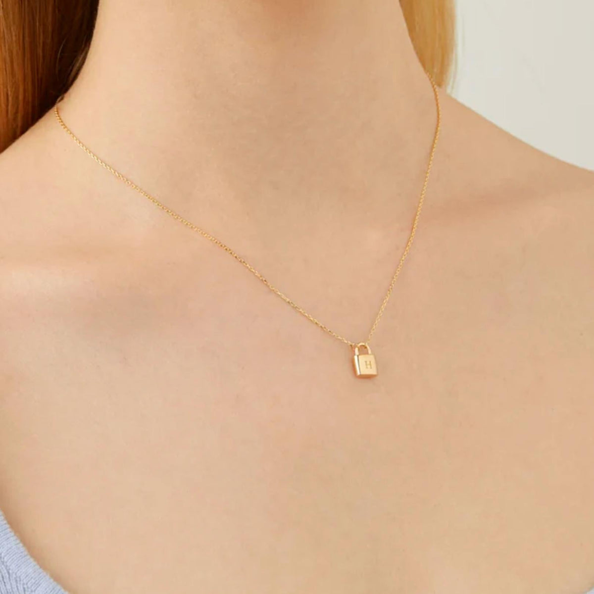Padlock Initial Letter Necklace