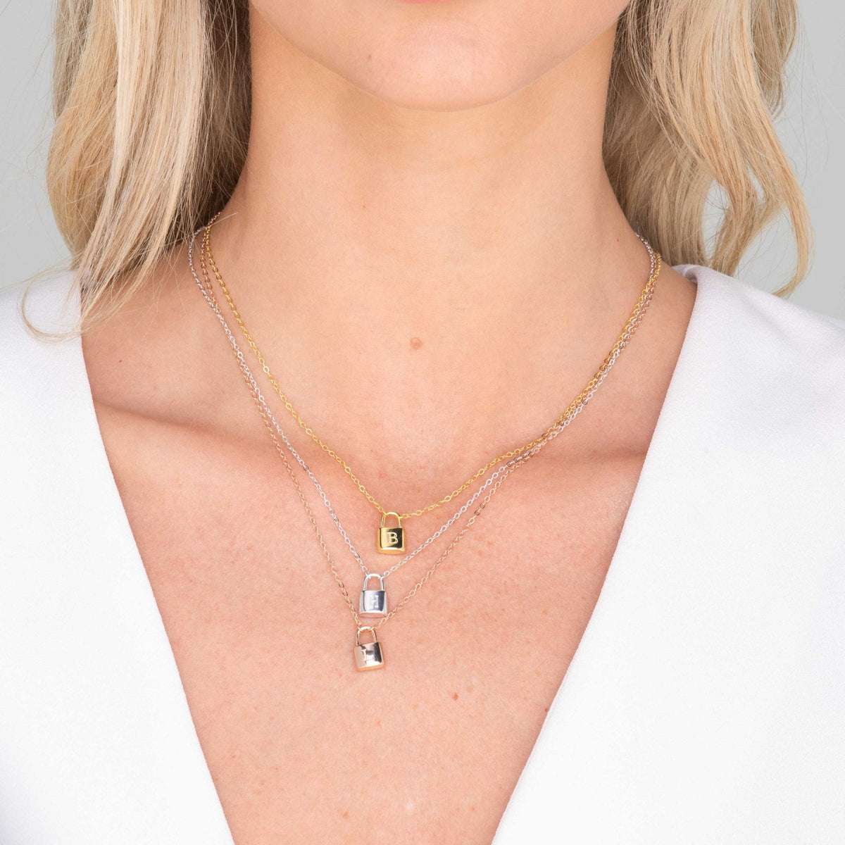 Padlock Initial Letter Necklace