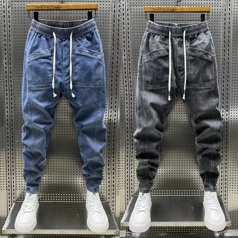 Jiro Stretch Jogger Pants for Men – Modern casual cut denim effect with elastic waistband