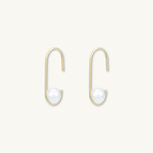 Paperclip Floating Pearl Earrings