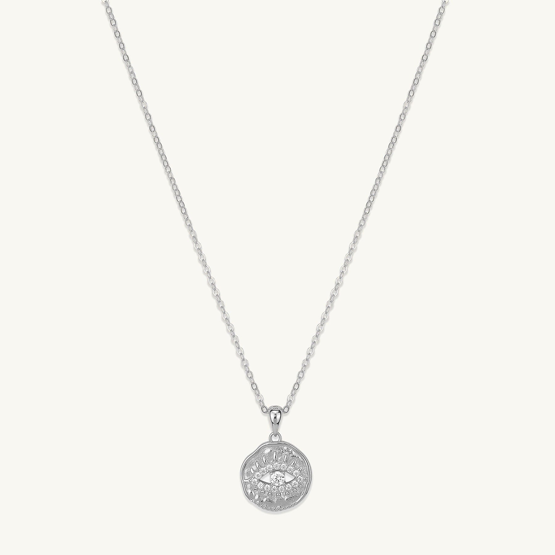 Pave Evil Eye Pendant Necklace