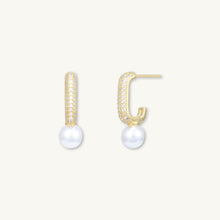 Pearl C Shaped Huggie Earrings