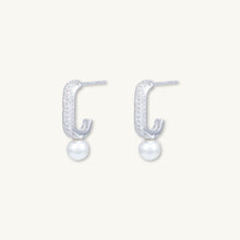 Pearl C Shaped Huggie Earrings