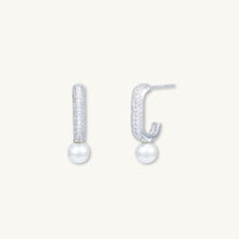 Pearl C Shaped Huggie Earrings