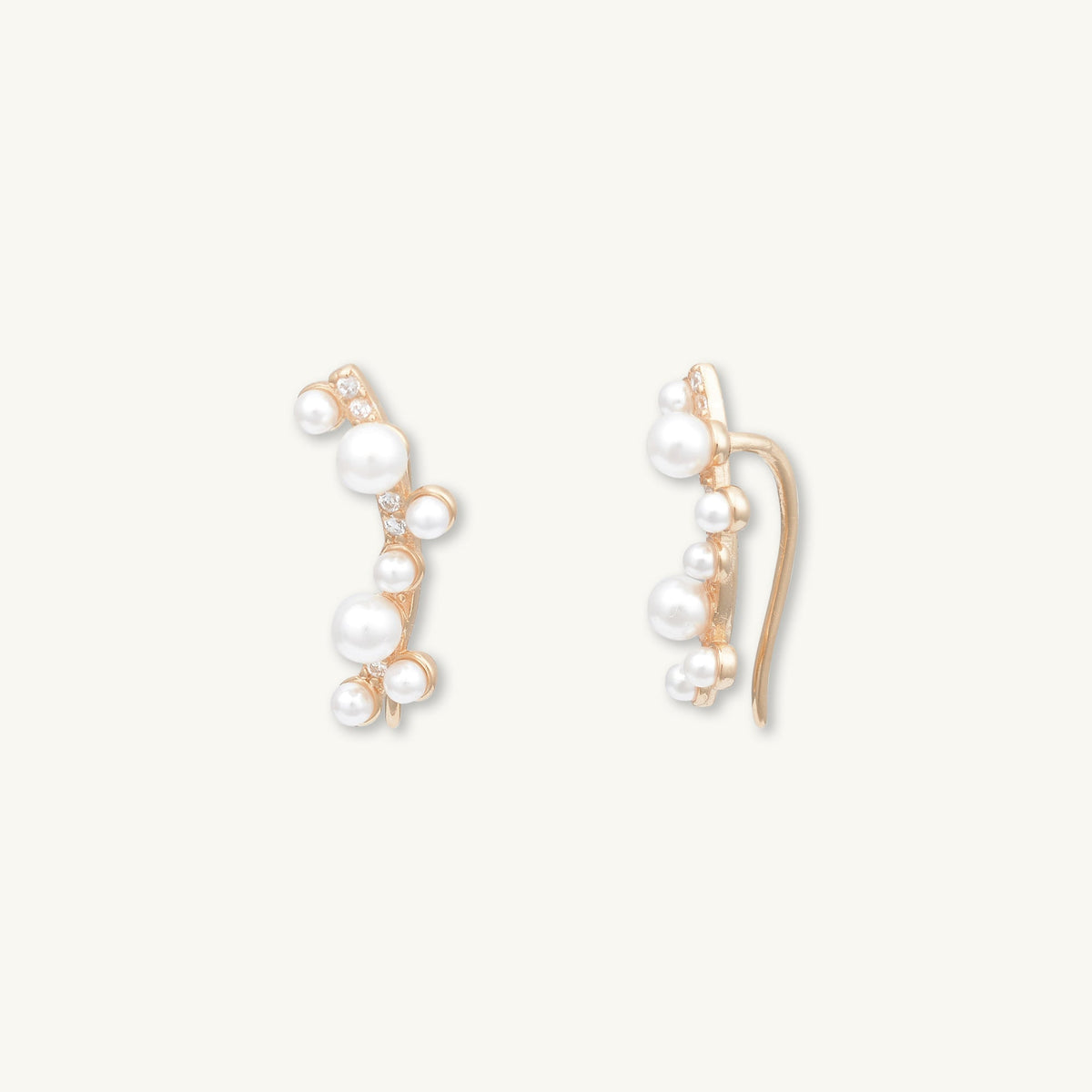 Pearl Climber Hook Earrings