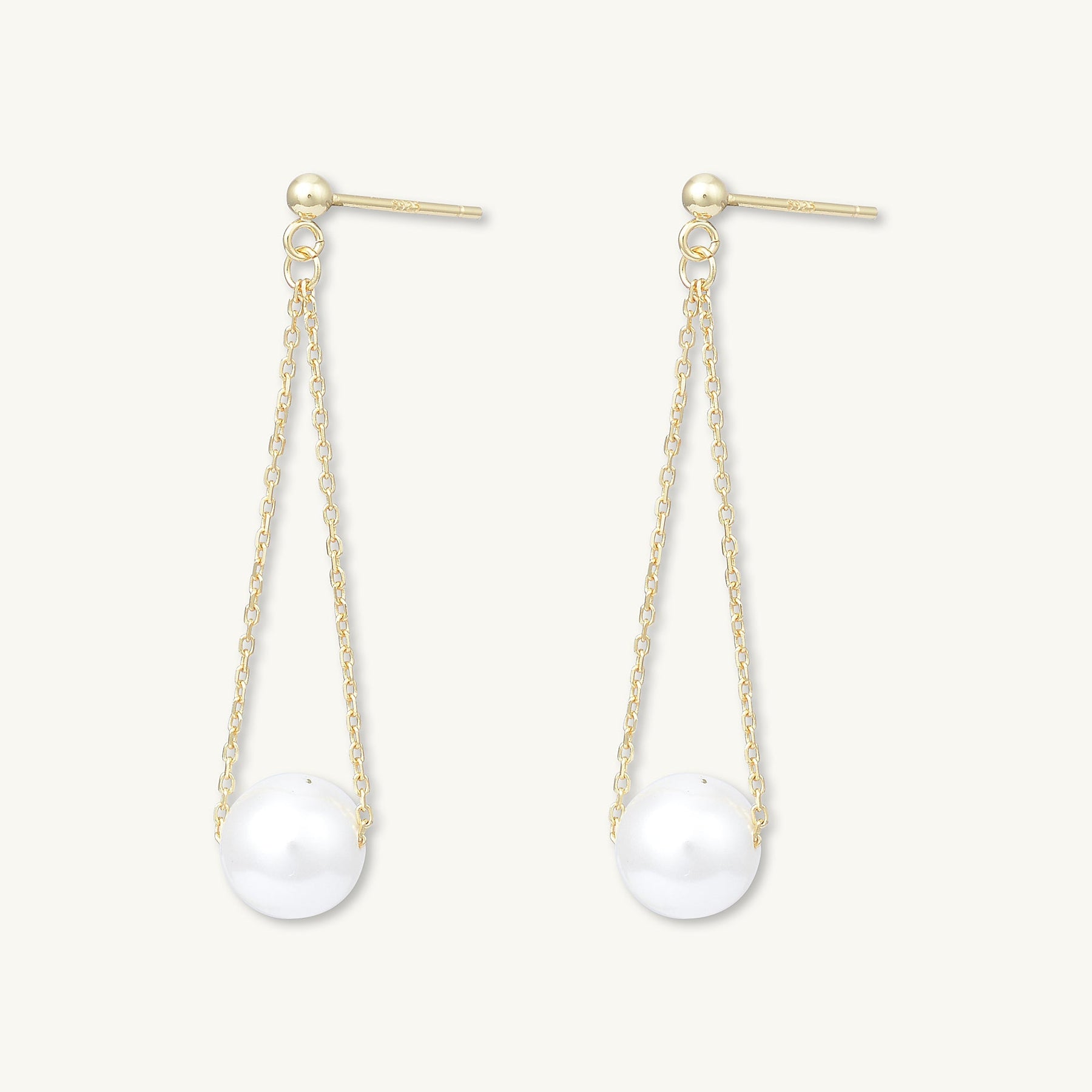 Pearl Drop Stud Earrings