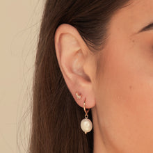 Pearl Hoop Huggie Earrings