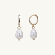 Pearl Hoop Huggie Earrings
