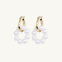 Pearl Interlocked Hoop Earrings