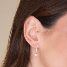 Pearl Linear Sapphire Earrings