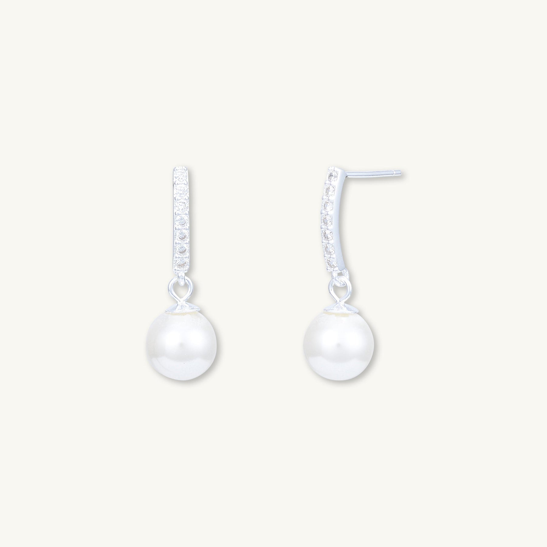 Pearl Linear Sapphire Earrings
