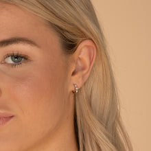 Pearl Sapphire Huggie Earrings