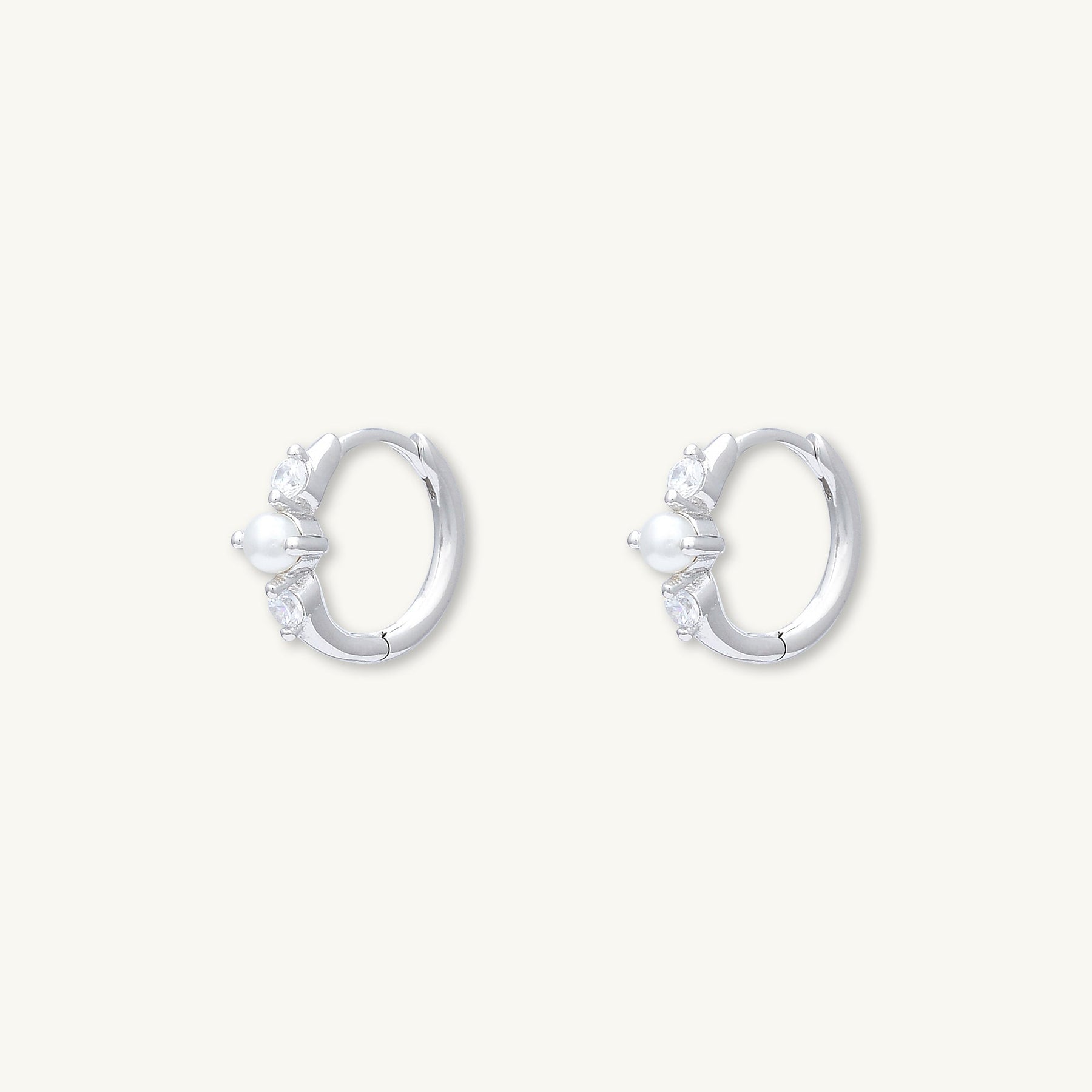 Pearl Sapphire Huggie Earrings