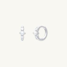 Pearl Sapphire Huggie Earrings