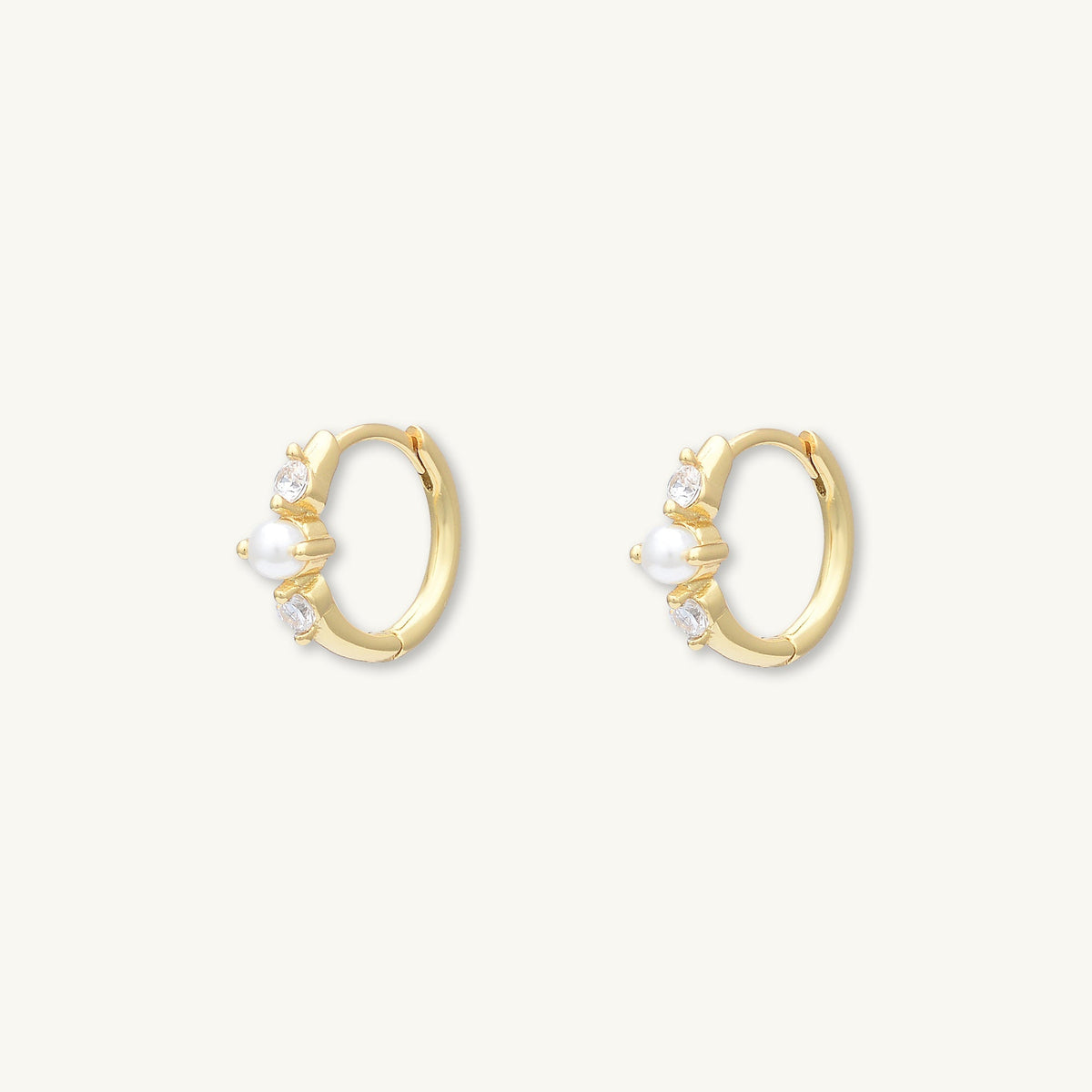 Pearl Sapphire Huggie Earrings