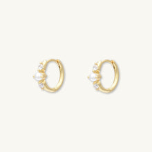 Pearl Sapphire Huggie Earrings