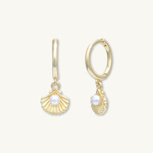 Pearl Shell Huggie Earrings