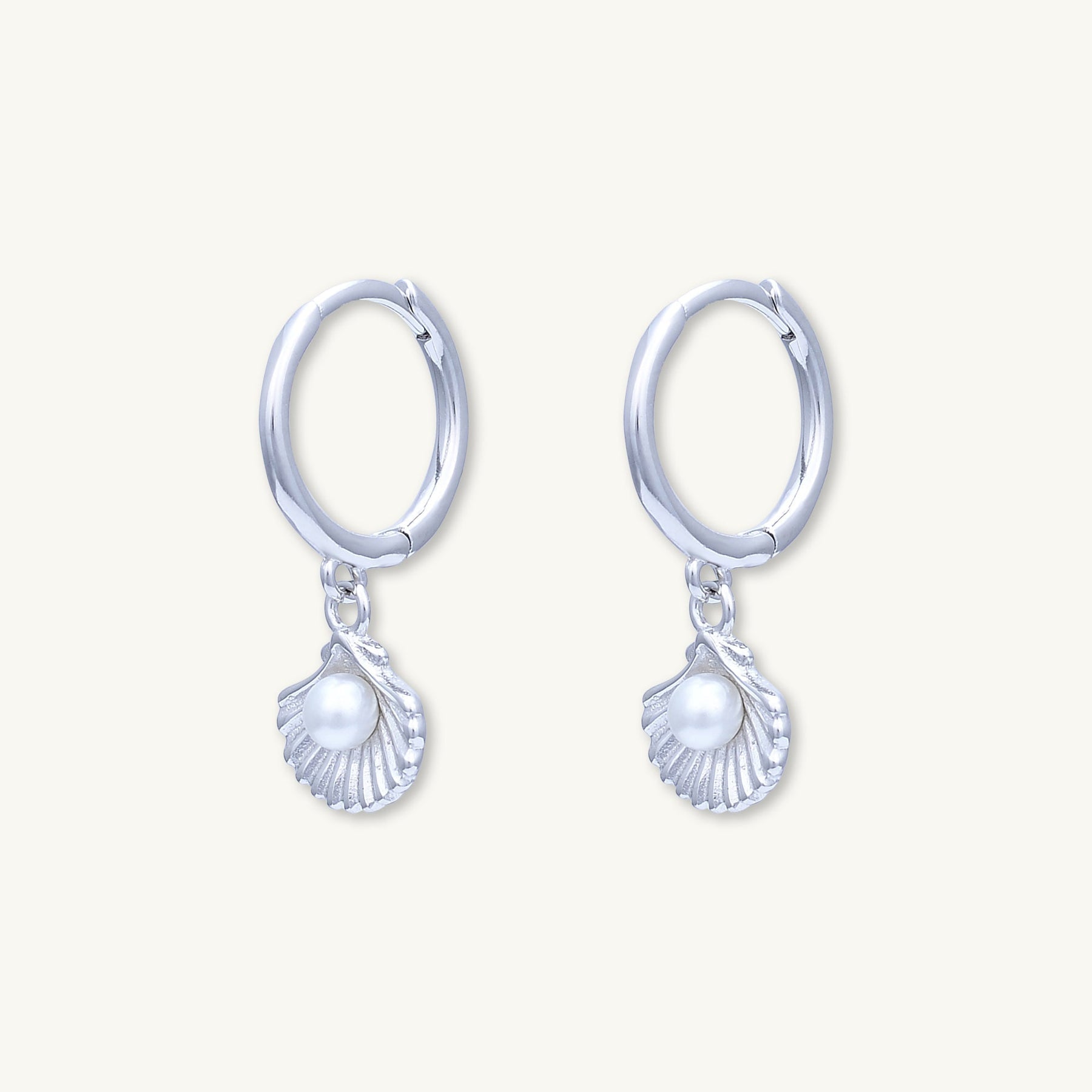 Pearl Shell Huggie Earrings