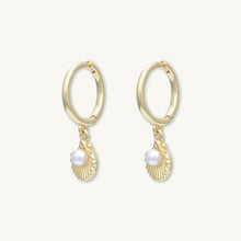 Pearl Shell Huggie Earrings
