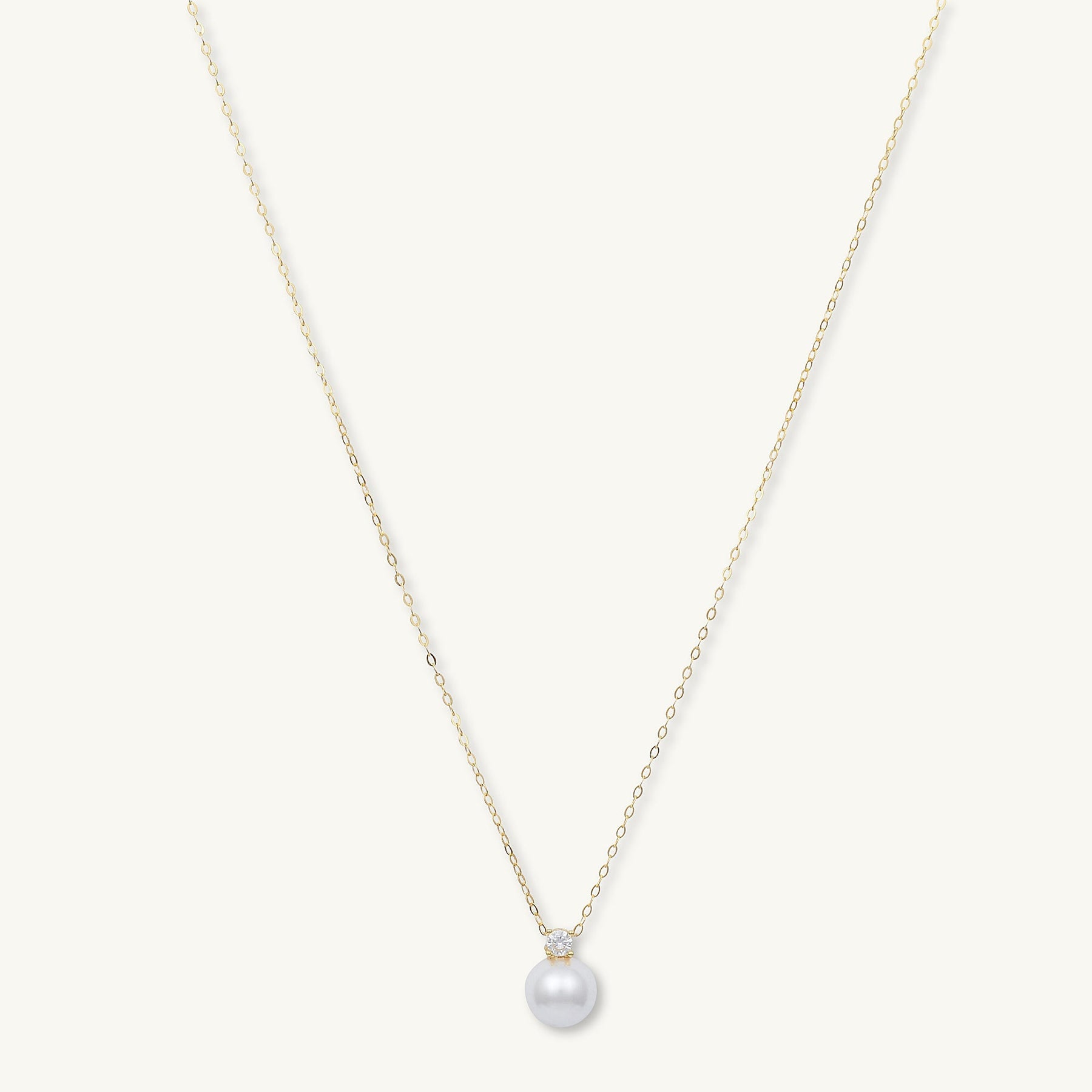 Pearl Solitaire Moissanite Necklace