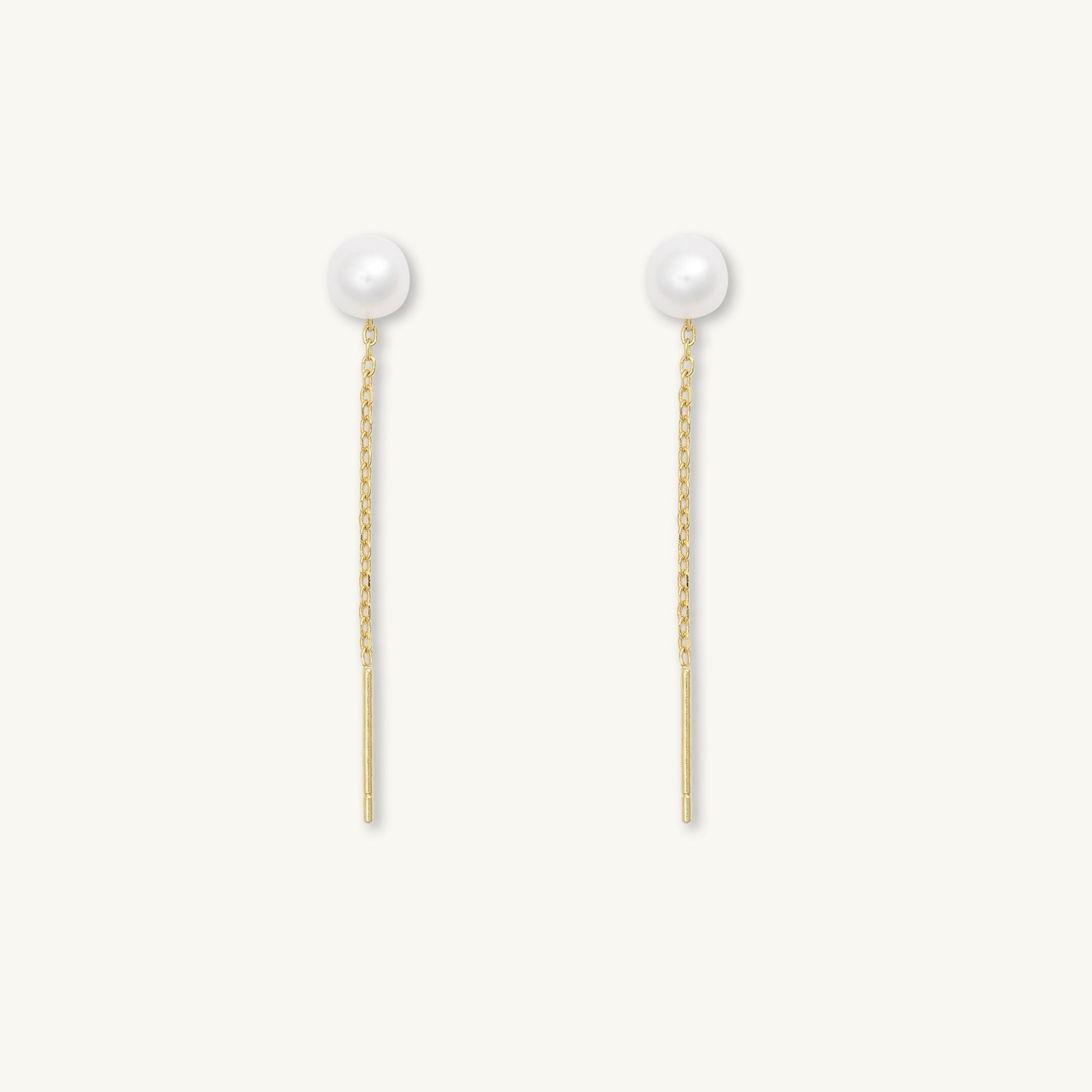 Pearl Threader Chain Earrings