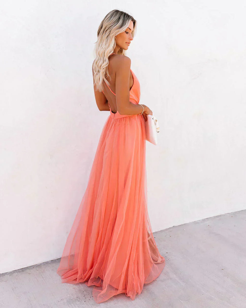 Amelia Elegant Long Dress Woman – Chic Maxi Dress with Fluid Cut and Refined Details