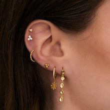 Petite Heart Sapphire Barbell Stud Cartilage Earrings