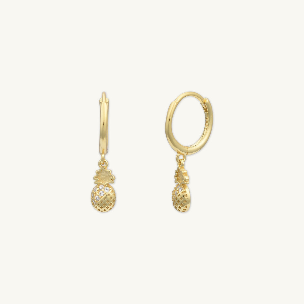 Pineapple Huggie Hoop Earrings