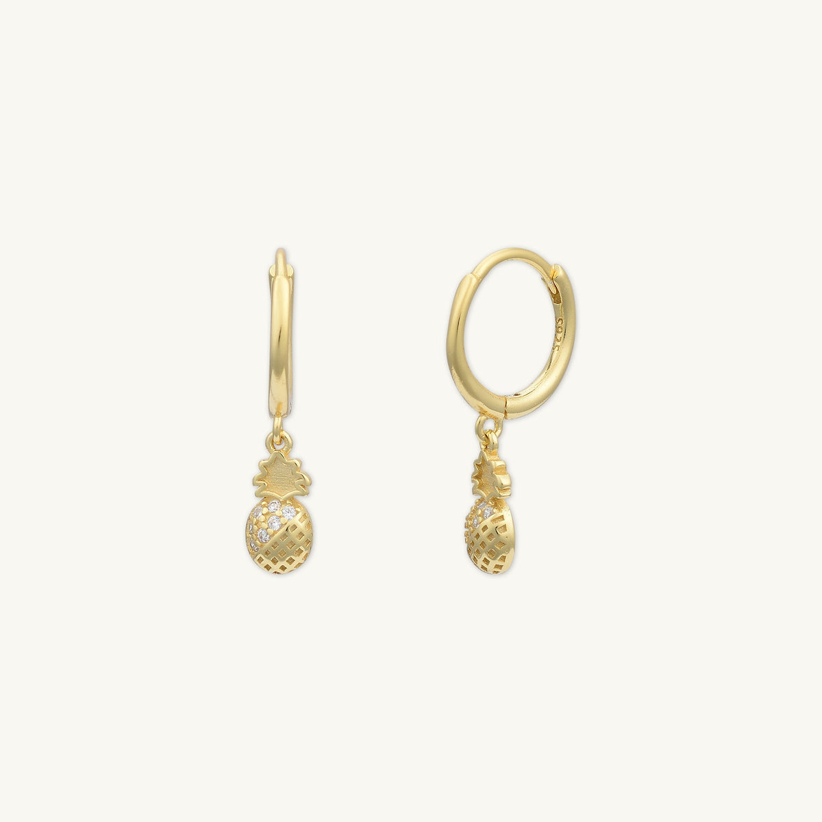 Pineapple Huggie Hoop Earrings